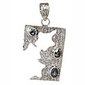 10689: Multi mystic topaz  art-deco pendants