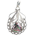 10824: green,pink mystic topaz  estate pendants