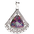 10825: blue,green,pink mystic topaz  gothic-medieval pendants