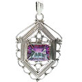10826: blue,green,pink mystic topaz  chunky pendants