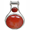10872: Silver Setting red carnelian pendants