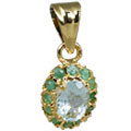 Design 10922: blue,green emerald pendants