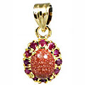 10925: Gold Plated Rust, Pink goldstone pendants