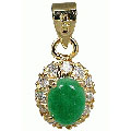 Design 10926: green,white emerald pendants