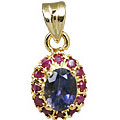 10931: Silver Setting Blue, Pink iolite pendants
