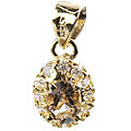 10933: Gold Plated Brown, White smoky quartz pendants