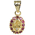 Design 10937: pink,yellow citrine pendants