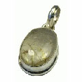 11008: Silver Setting white rutilated quartz pendants