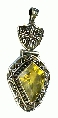 11029: Silver Setting yellow citrine  gothic-medieval pendants