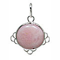 11156: Silver Setting Pink pink opal pendants