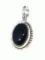 11185: Silver Setting black onyx pendants