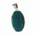 11202: Silver Setting green onyx pendants