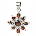 Design 11283: red garnet flower pendants