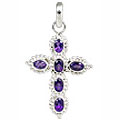Design 11291: purple amethyst cross pendants