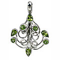 11302: Silver Setting green peridot pendants