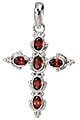 Design 11309: red garnet cross pendants