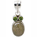 11388: Silver Setting brown,green rotile pendants