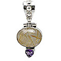 11392: Silver Setting brown,purple rotile pendants