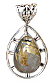 11394: Silver Setting Brown rotile  drop pendants
