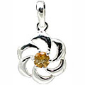 11398: Silver Setting white,yellow citrine  flower pendants
