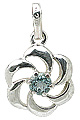 11400: Silver Setting Blue blue topaz  flower pendants