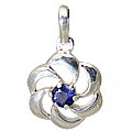 Design 11401: blue,white iolite flower pendants