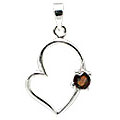 Design 11404: red,white garnet heart pendants
