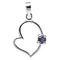 Design 11406: blue,white iolite heart pendants