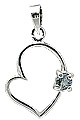 Design 11407: blue aquamarine heart pendants