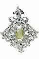 11525: Silver Setting White, Green lemon quartz pendants