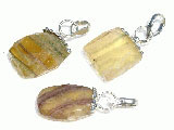 11527: Silver Setting purple,yellow,multi-color fluorite  drop pendants