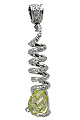 11548: Silver Setting green,white lemon quartz pendants