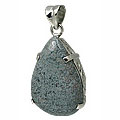 11589: Silver Setting green agate drop pendants