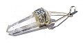 11668: Silver Setting white crystal  pencil pendants