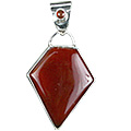 11825: Silver Setting Red carnelian pendants