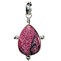 11949: Silver Setting Pink, Black rhodonite  american-southwest pendants