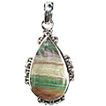 Design 11967: green,yellow fluorite american-southwest, ethnic pendants