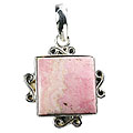 11973: Silver Setting pink rhodocrosite american-southwest pendants