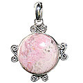 11977: Silver Setting pink rhodocrosite  american-southwest pendants