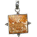 11981: Silver Setting brown jasper pendants