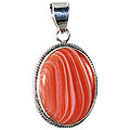 11985: Silver Setting red,white onyx  american-southwest pendants