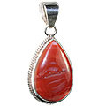 11989: Silver Setting Red, White onyx  american-southwest pendants