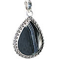 12002: Silver Setting Black onyx  american-southwest pendants