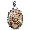 12013: Silver Setting brown jasper  american-southwest pendants