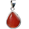 12029: Silver Setting red carnelian  american-southwest pendants
