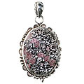 12033: Silver Setting black,gray,pink zosite  american-southwest pendants