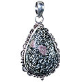 12036: Silver Setting black,gray,pink zosite  american-southwest pendants
