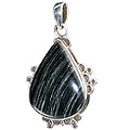 12042: Silver Setting Black,Gray jasper  american-southwest pendants