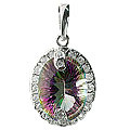 12052: green,pink,white mystic topaz  engagement pendants