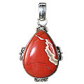 12111: Silver Setting orange mookite  american-southwest pendants